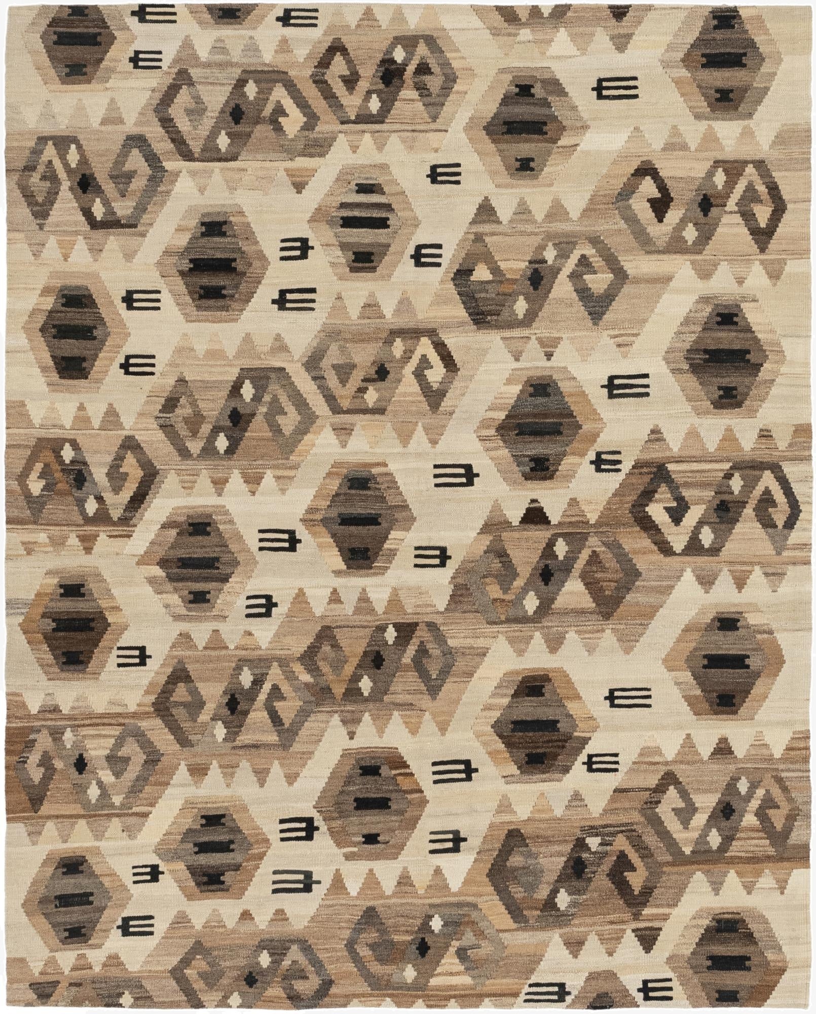 6' x 7' 3  Hand Woven Kilim Modern Wool Square Rug