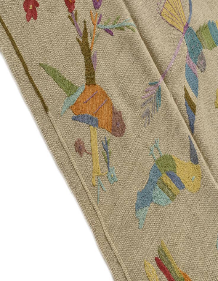 Detail image of 5' 6 x 6' 6  Hand Woven Kilim Suzani Wool Square Rug