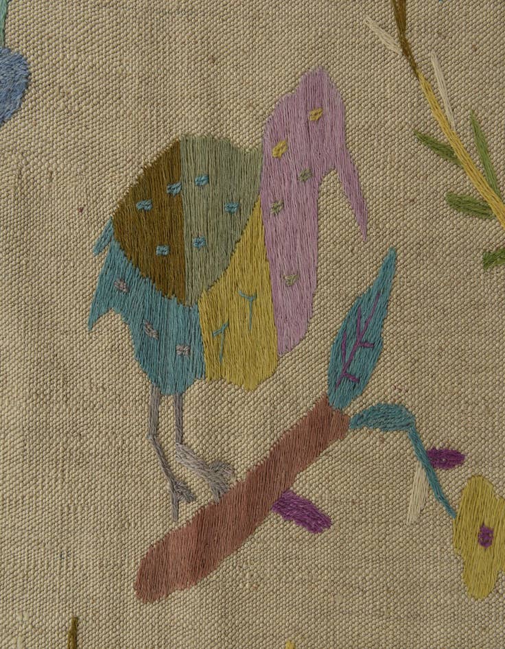 Detail image of 5' 6 x 6' 6  Hand Woven Kilim Suzani Wool Square Rug