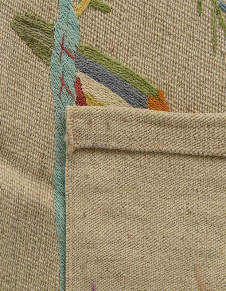 Detail image of 5' 6 x 6' 6  Hand Woven Kilim Suzani Wool Square Rug