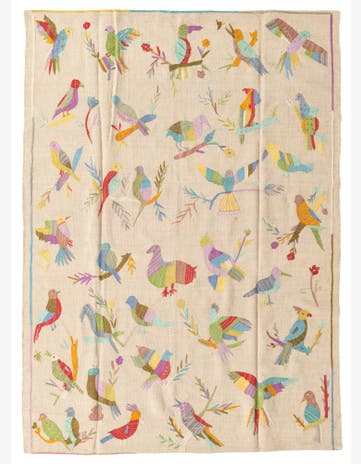 5' 6 x 6' 6 Hand Woven Kilim Suzani Wool Square Rug