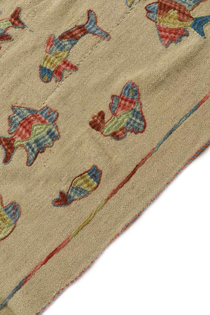 6' x 7' 7 Hand Woven Kilim Suzani Wool Square Rug