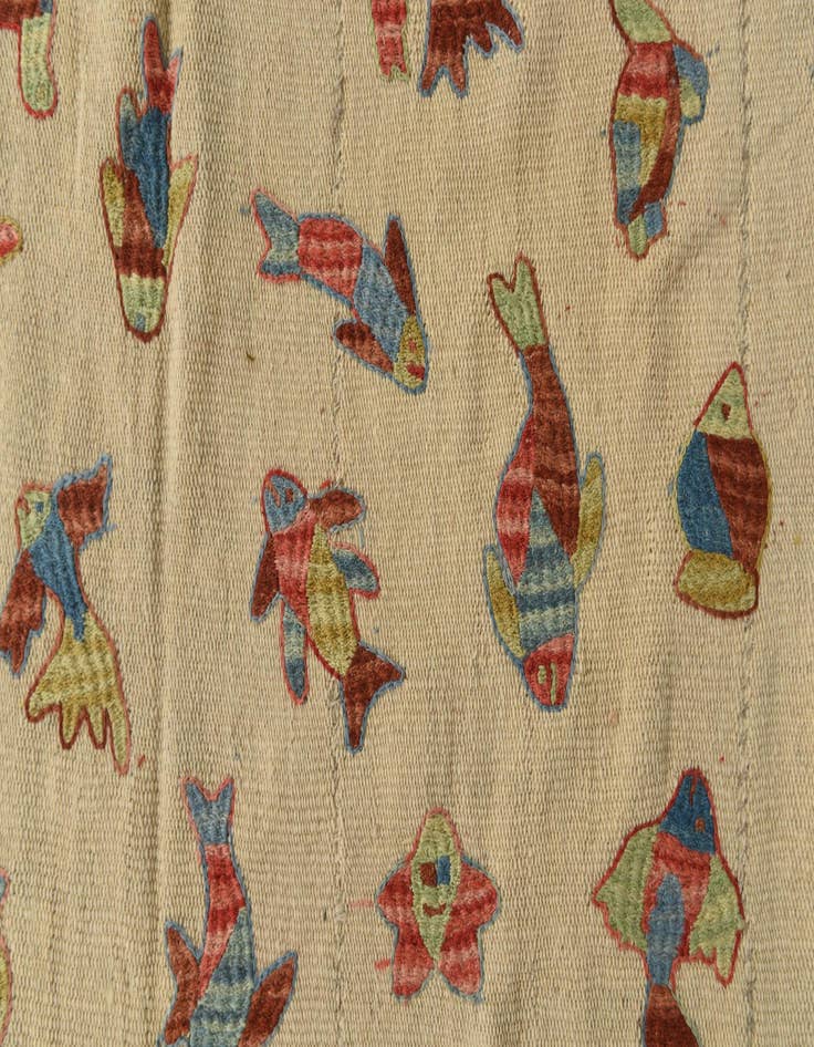 Detail image of 6' x 7' 7  Hand Woven Kilim Suzani Wool Square Rug