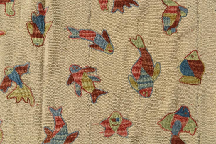 Detail image of 6' x 7' 7 Hand Woven Kilim Suzani Wool Square Rug