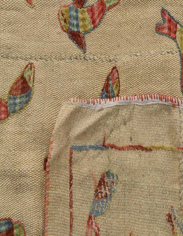 Detail image of 6' x 7' 7  Hand Woven Kilim Suzani Wool Square Rug