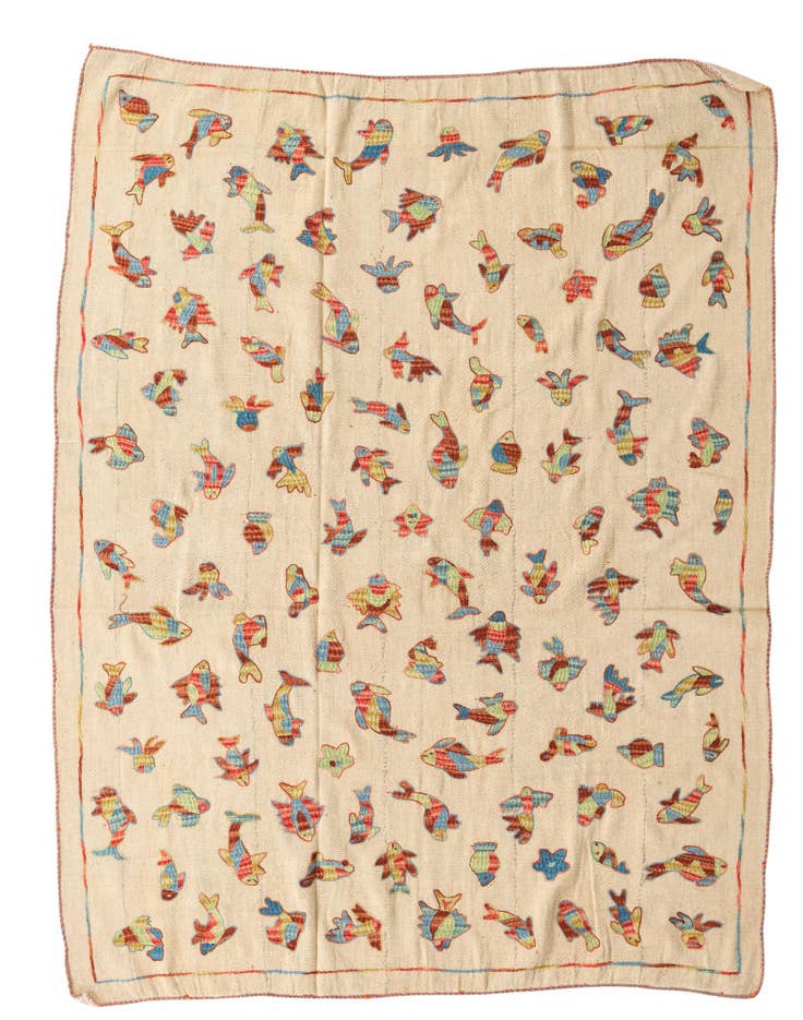 Detail image of 6' x 7' 7 Hand Woven Kilim Suzani Wool Square Rug