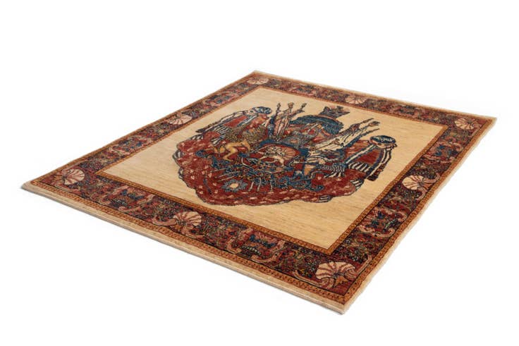 Detail image of 4' 4 x 5' 2 Luribaft Wool Square Rug