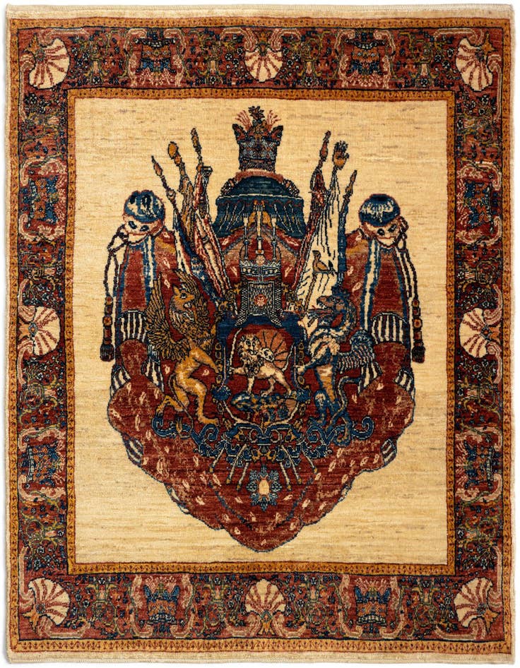 Detail image of 4' 4 x 5' 2 Luribaft Wool Square Rug