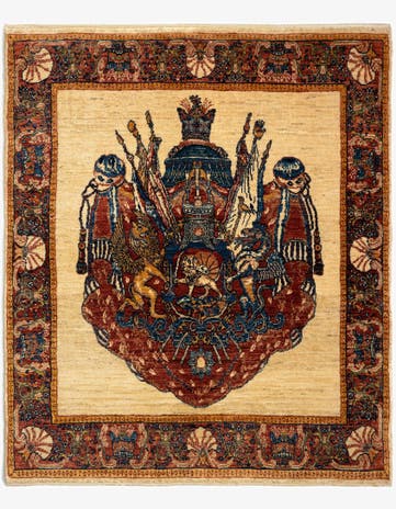 4' 4 x 5' 2 Luribaft Wool Square Rug