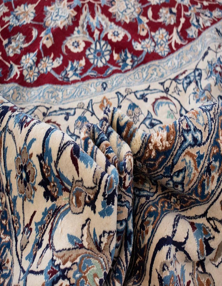 Detail image of 16' 5 x 16' 5  Hand Knotted Nain Persian Square Rug