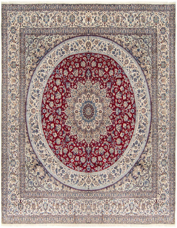 Detail image of 16' 5 x 16' 5 Hand Knotted Nain Persian Square Rug