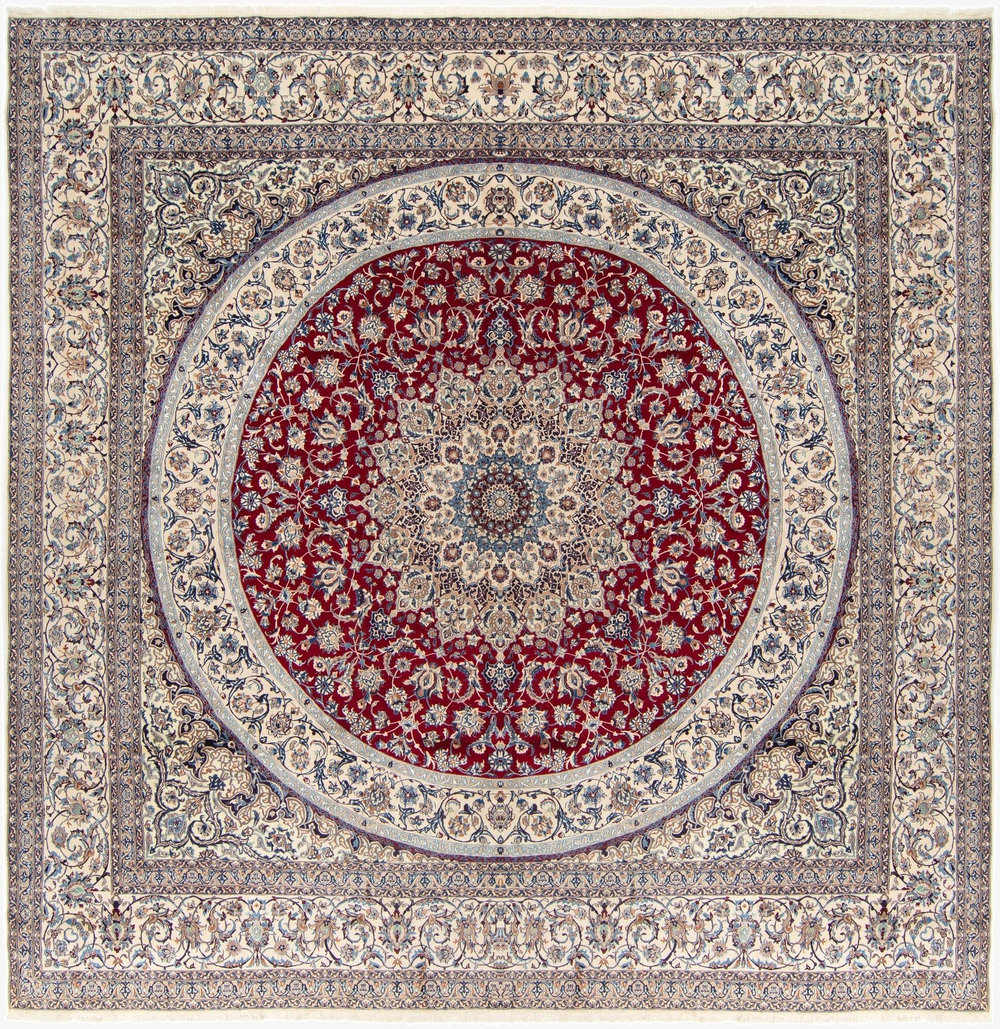16' 5 x 16' 5  Hand Knotted Nain Persian Square Rug