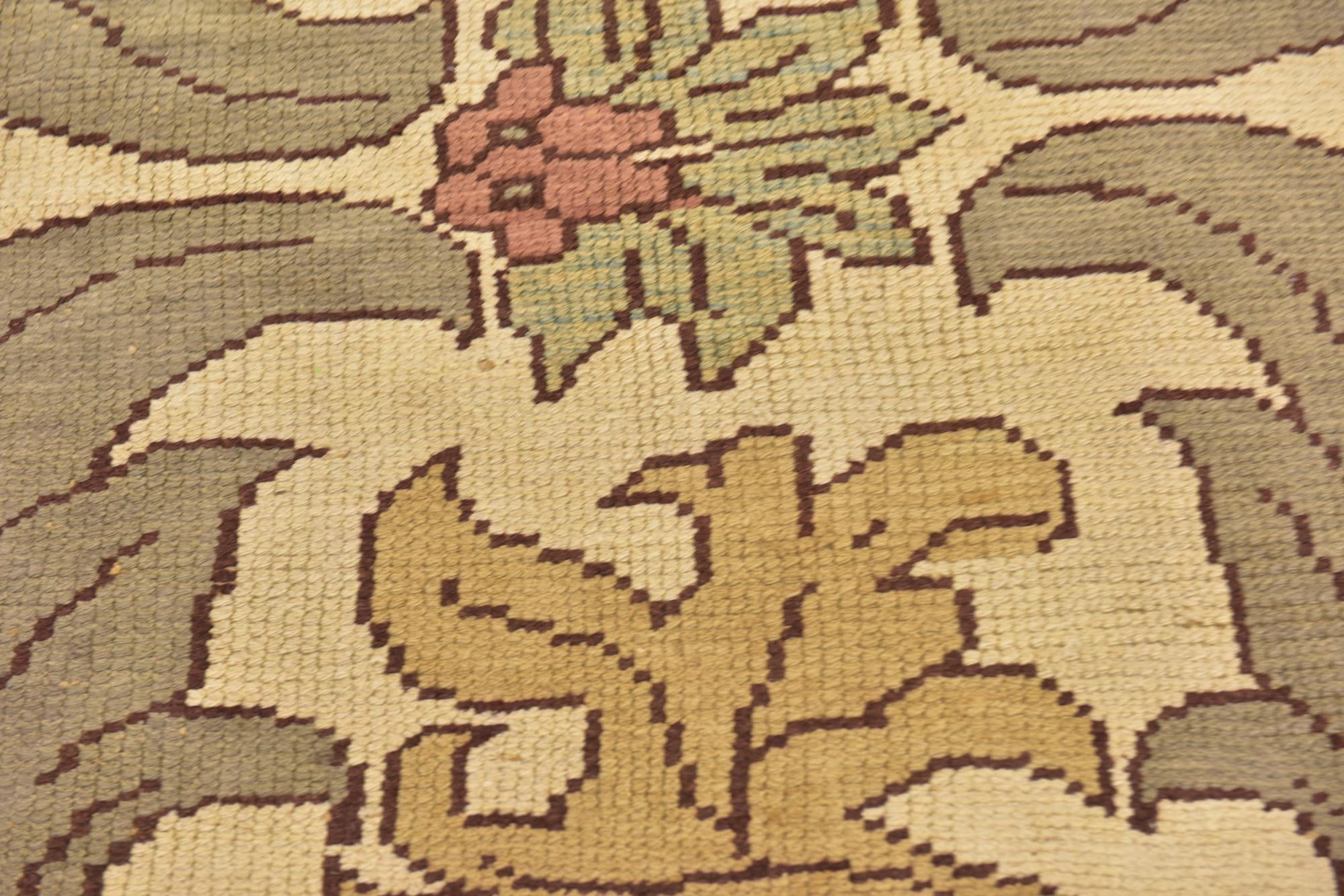 4' 5 x 5' 2 Hand Knotted Oushak Wool Square Rug