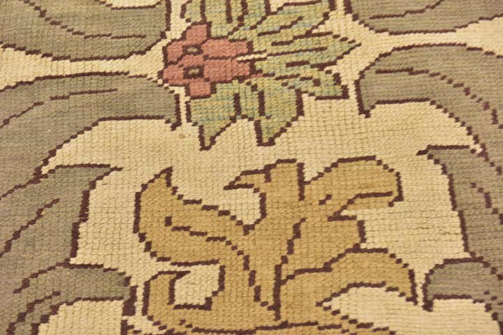 4' 5 x 5' 2 Hand Knotted Oushak Wool Square Rug