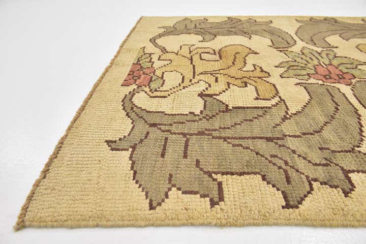 4' 5 x 5' 2 Hand Knotted Oushak Wool Square Rug
