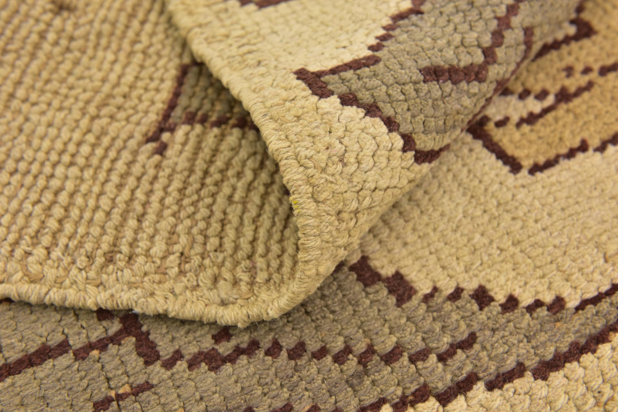 4' 5 x 5' 2 Hand Knotted Oushak Wool Square Rug