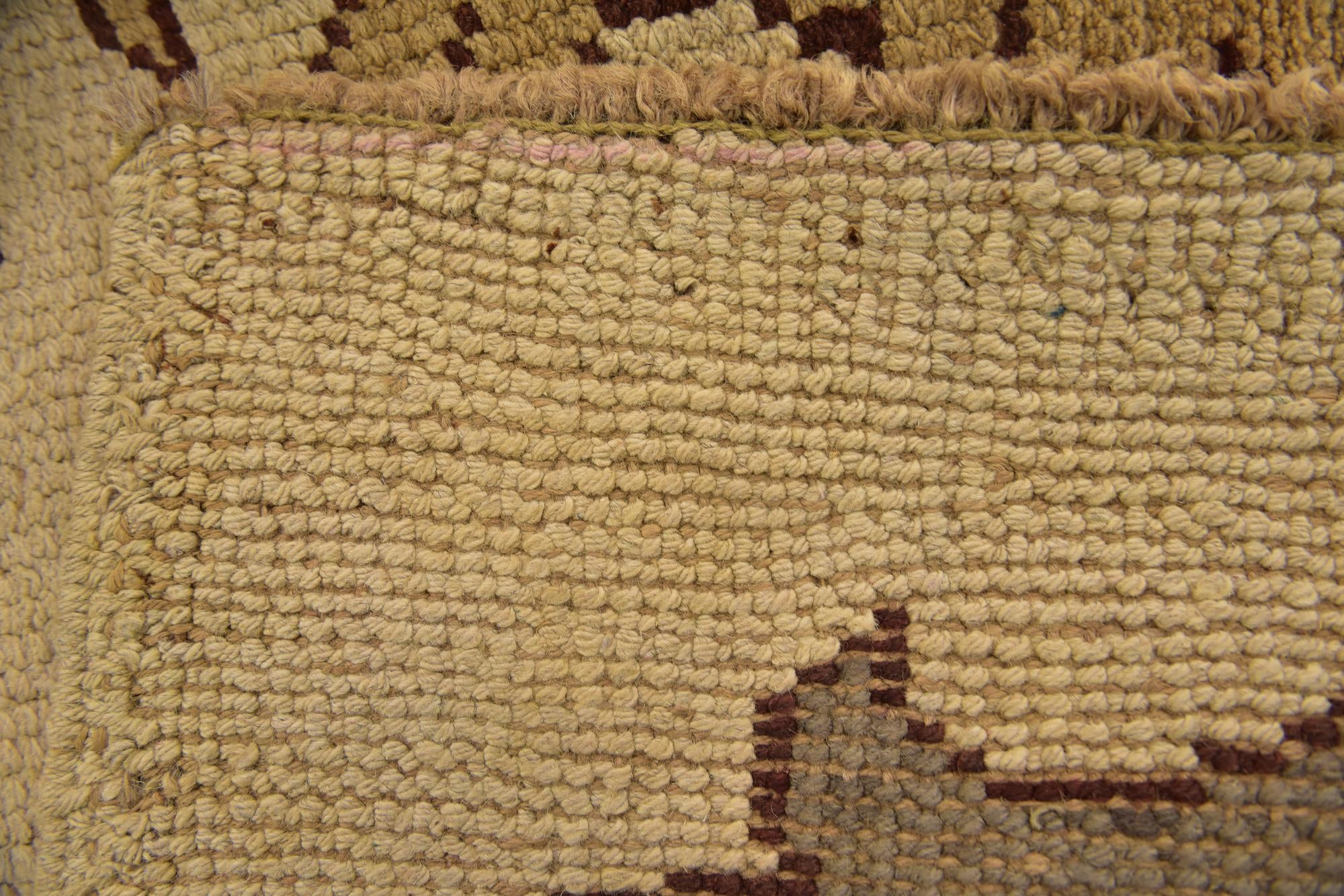 4' 5 x 5' 2 Hand Knotted Oushak Wool Square Rug