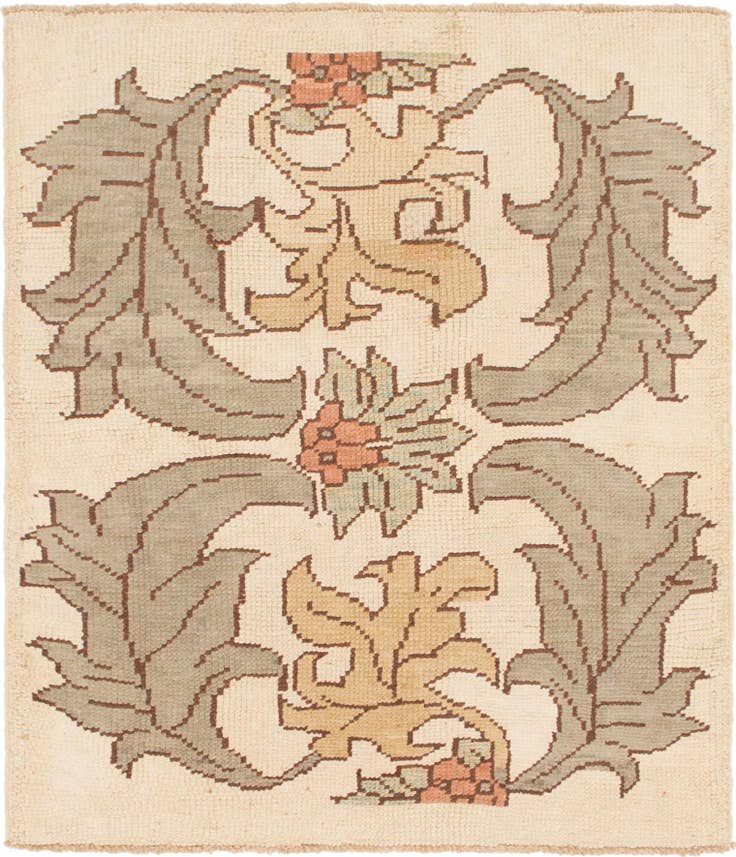 Detail image of 4' 5 x 5' 2 Hand Knotted Oushak Wool Square Rug