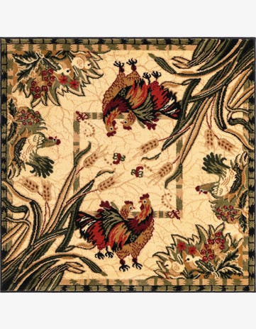 4' x 4' Pastoral Square Rug