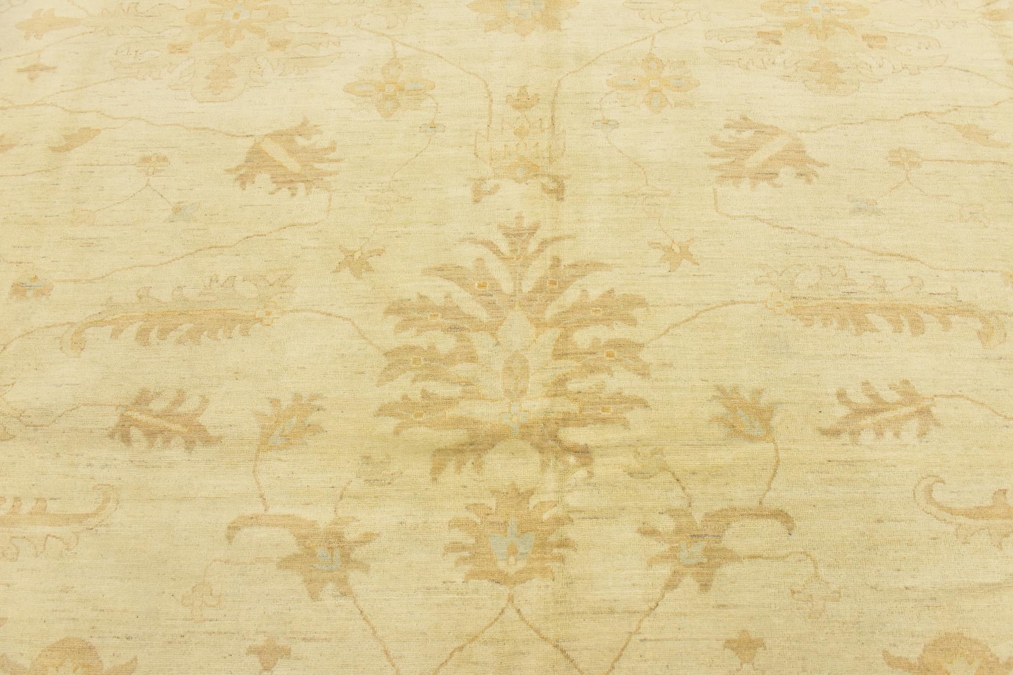13' 10 x 14' 8 Hand Knotted Peshawar Ziegler Square Rug