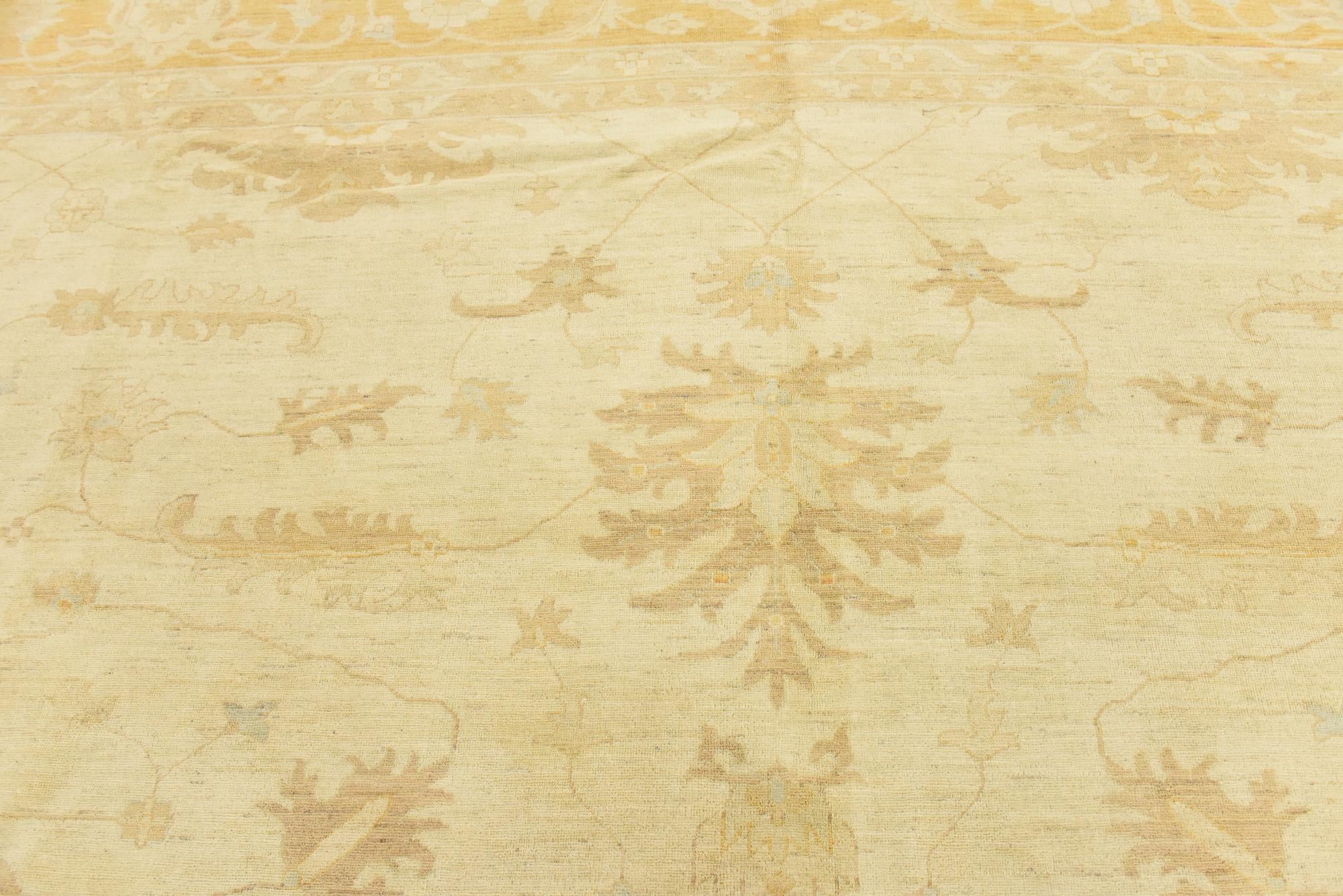 13' 10 x 14' 8 Hand Knotted Peshawar Ziegler Square Rug