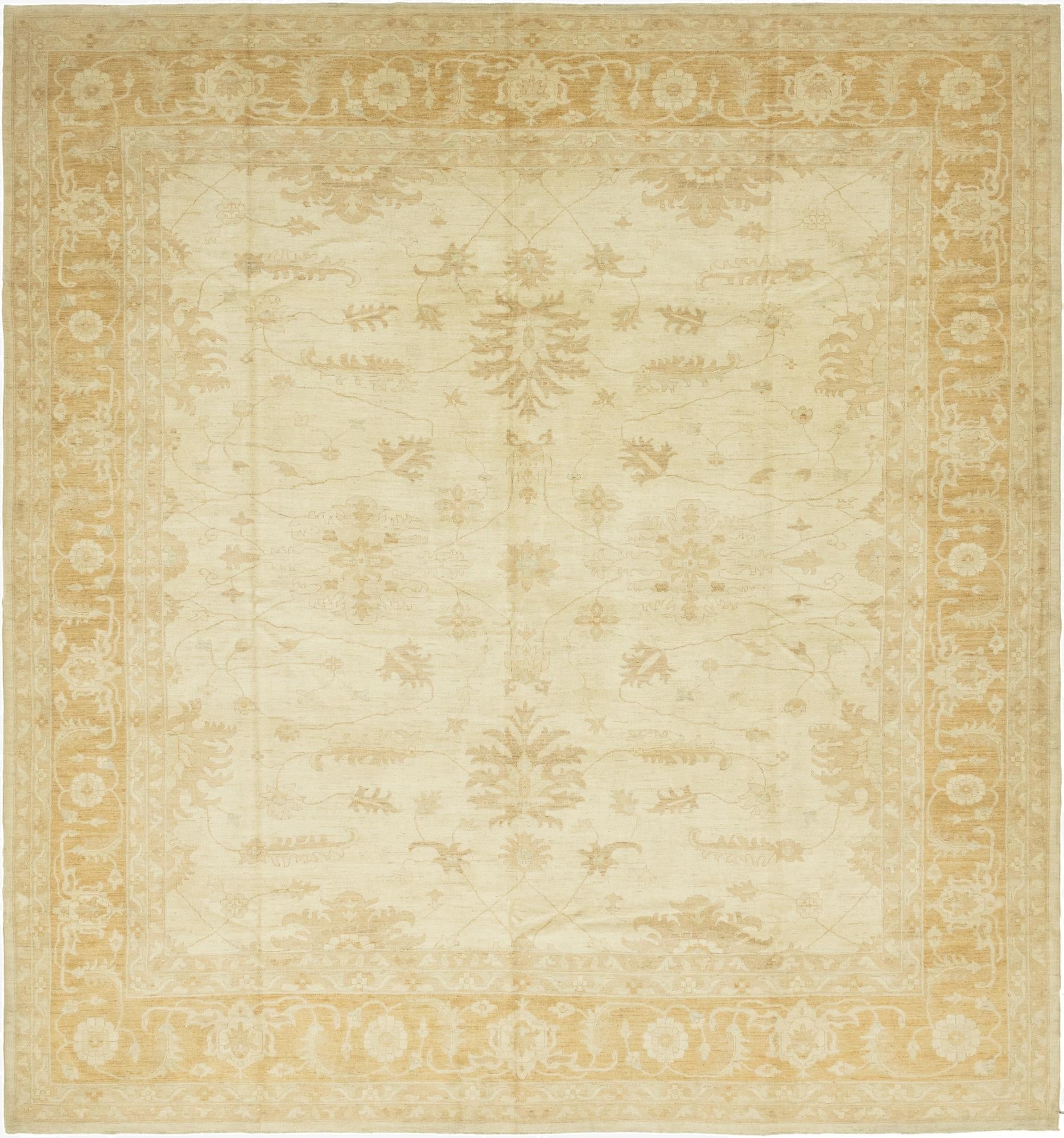 13' 10 x 14' 8  Hand Knotted Peshawar Ziegler Square Rug