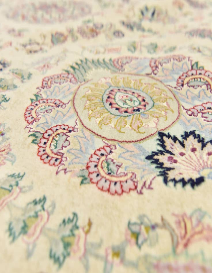 Detail image of 11' 3 x 11' 6  Hand Knotted Tabriz Persian Square Rug