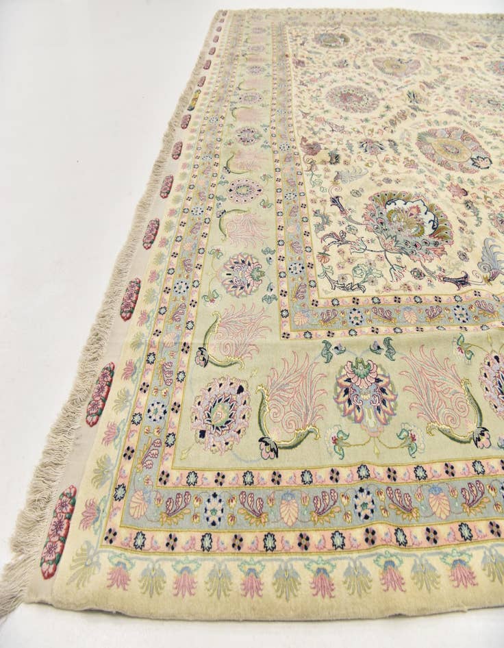 Detail image of 11' 3 x 11' 6  Hand Knotted Tabriz Persian Square Rug