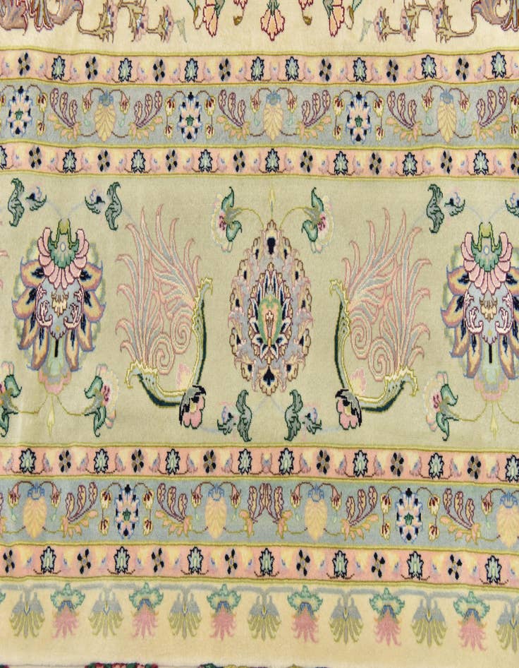 Detail image of 11' 3 x 11' 6 Hand Knotted Tabriz Persian Square Rug