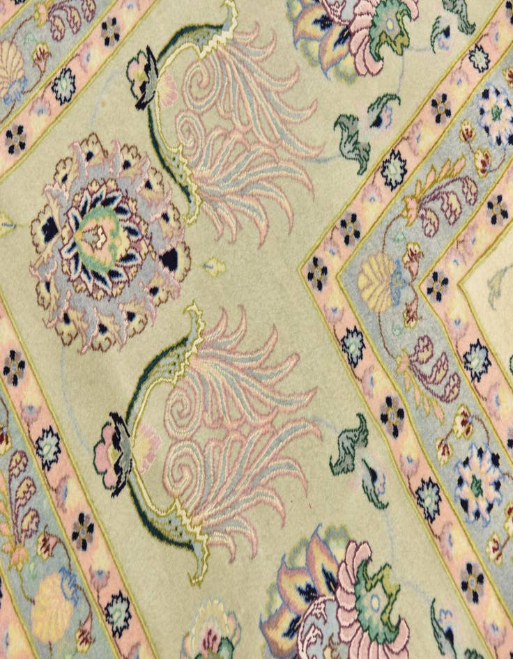 Detail image of 11' 3 x 11' 6 Hand Knotted Tabriz Persian Square Rug