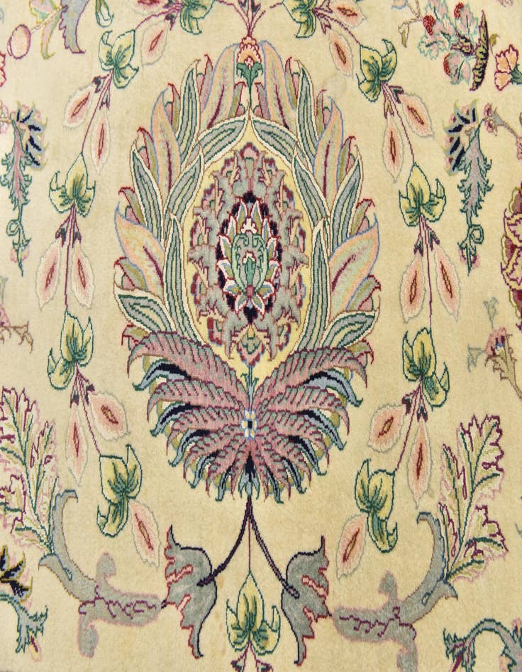 Detail image of 11' 3 x 11' 6  Hand Knotted Tabriz Persian Square Rug