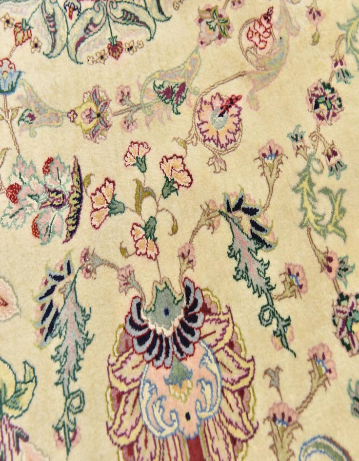 Detail image of 11' 3 x 11' 6  Hand Knotted Tabriz Persian Square Rug