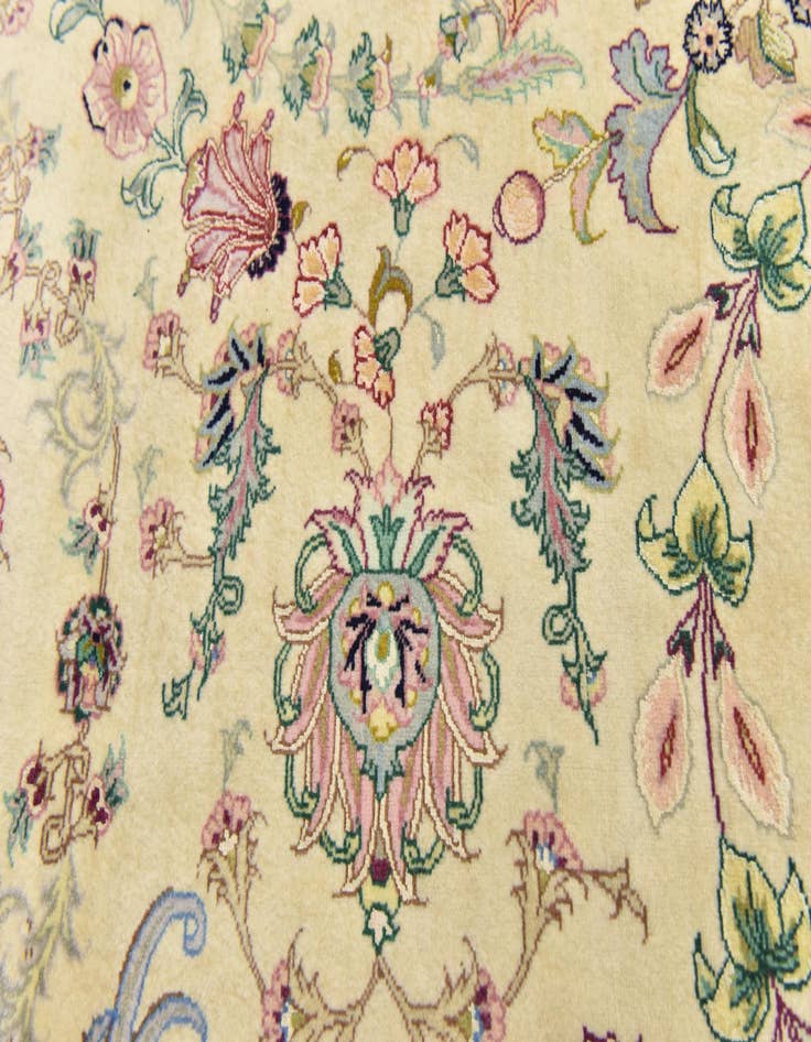 Detail image of 11' 3 x 11' 6  Hand Knotted Tabriz Persian Square Rug