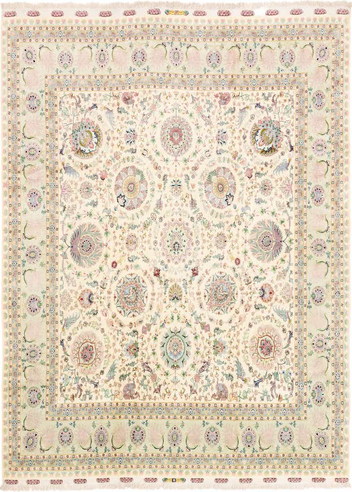 11' 3 x 11' 6 Hand Knotted Tabriz Persian Square Rug