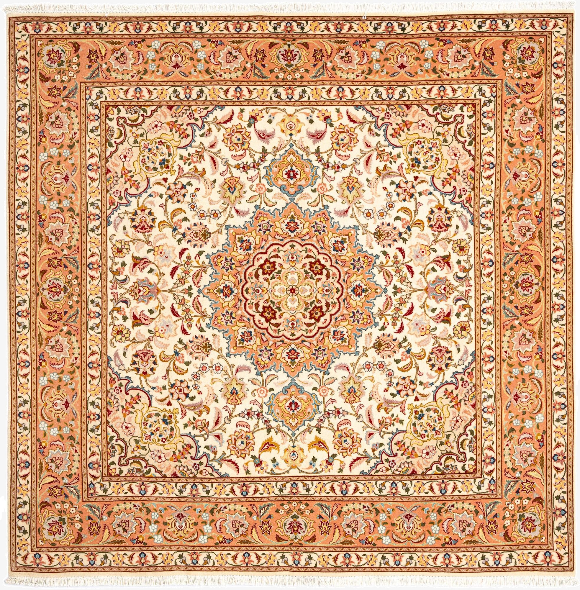 6' 6 x 6' 6 Tabriz Square Rug