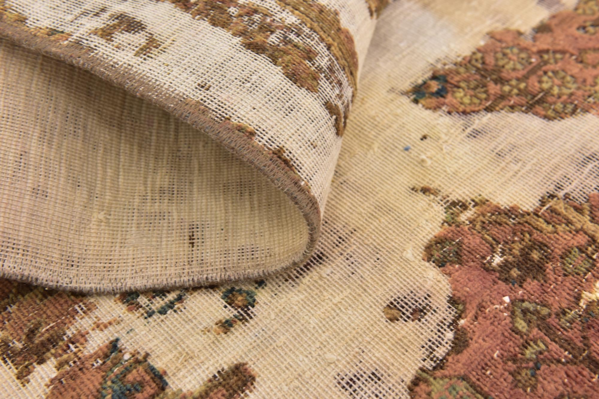 4' x 5' 2 Hand Knotted Ultra Vintage Persian Wool Square Rug