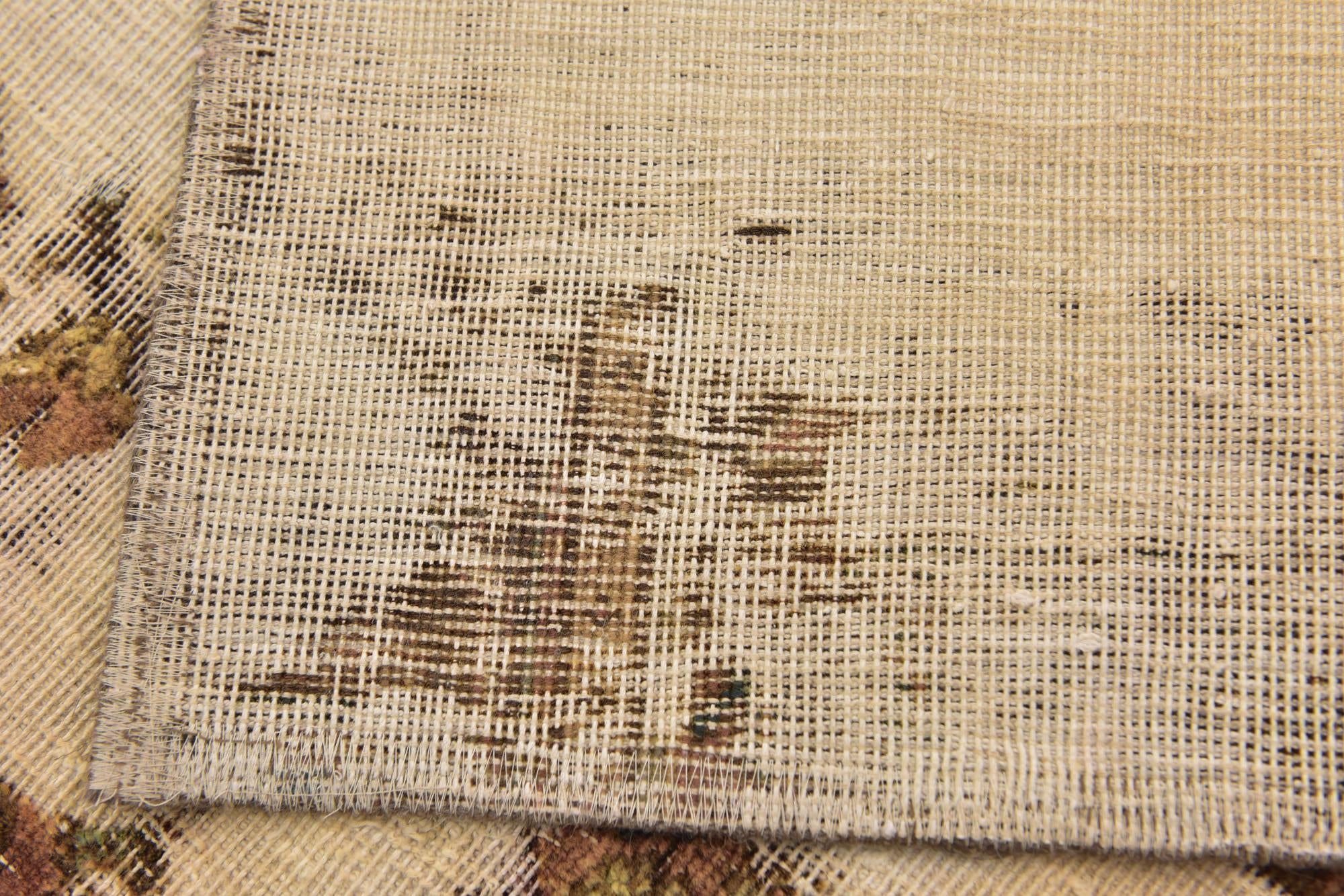 4' x 5' 2 Hand Knotted Ultra Vintage Persian Wool Square Rug