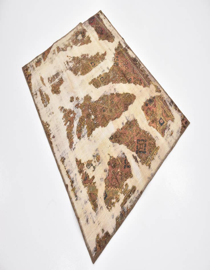 Detail image of 4' x 5' 2  Hand Knotted Ultra Vintage Persian Wool Square Rug