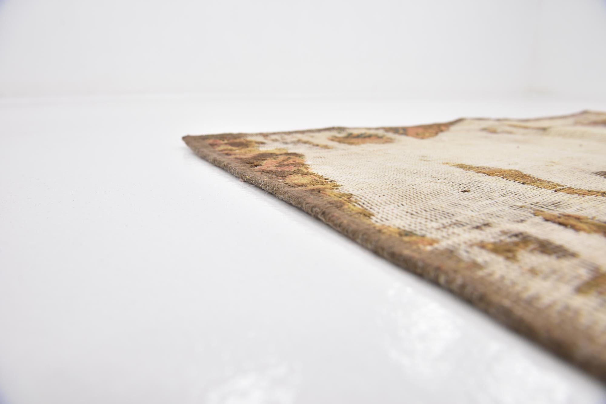 4' x 5' 2 Hand Knotted Ultra Vintage Persian Wool Square Rug