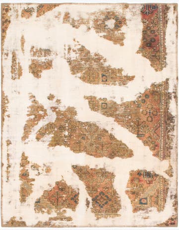 4' x 5' 2 Hand Knotted Ultra Vintage Persian Wool Square Rug