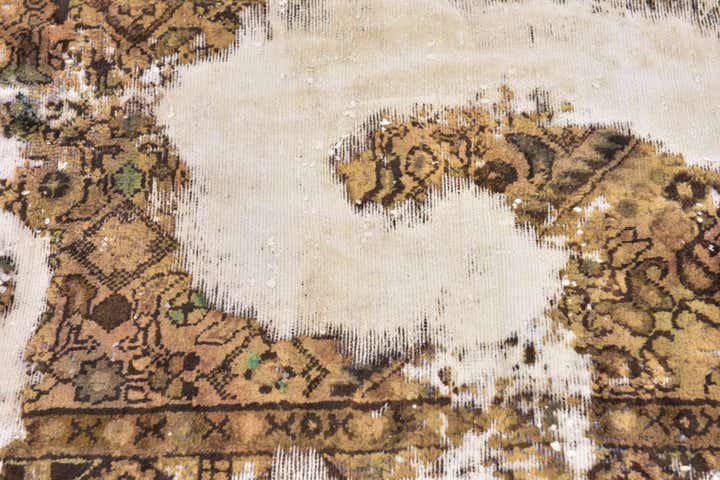 4' x 4' 8 Hand Knotted Ultra Vintage Persian Wool Square Rug