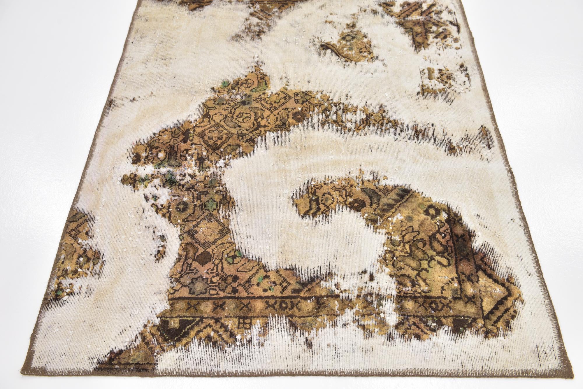 4' x 4' 8 Hand Knotted Ultra Vintage Persian Wool Square Rug