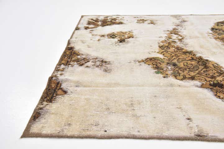 4' x 4' 8 Hand Knotted Ultra Vintage Persian Wool Square Rug