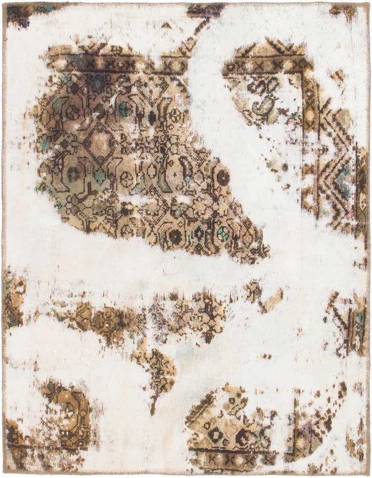 Detail image of 3' 9 x 4' 5 Hand Knotted Ultra Vintage Persian Wool Square Rug