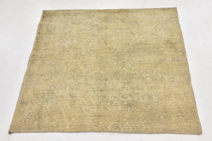 Detail image of 3' 3 x 3' 5 Hand Knotted Ultra Vintage Persian Wool Square Rug