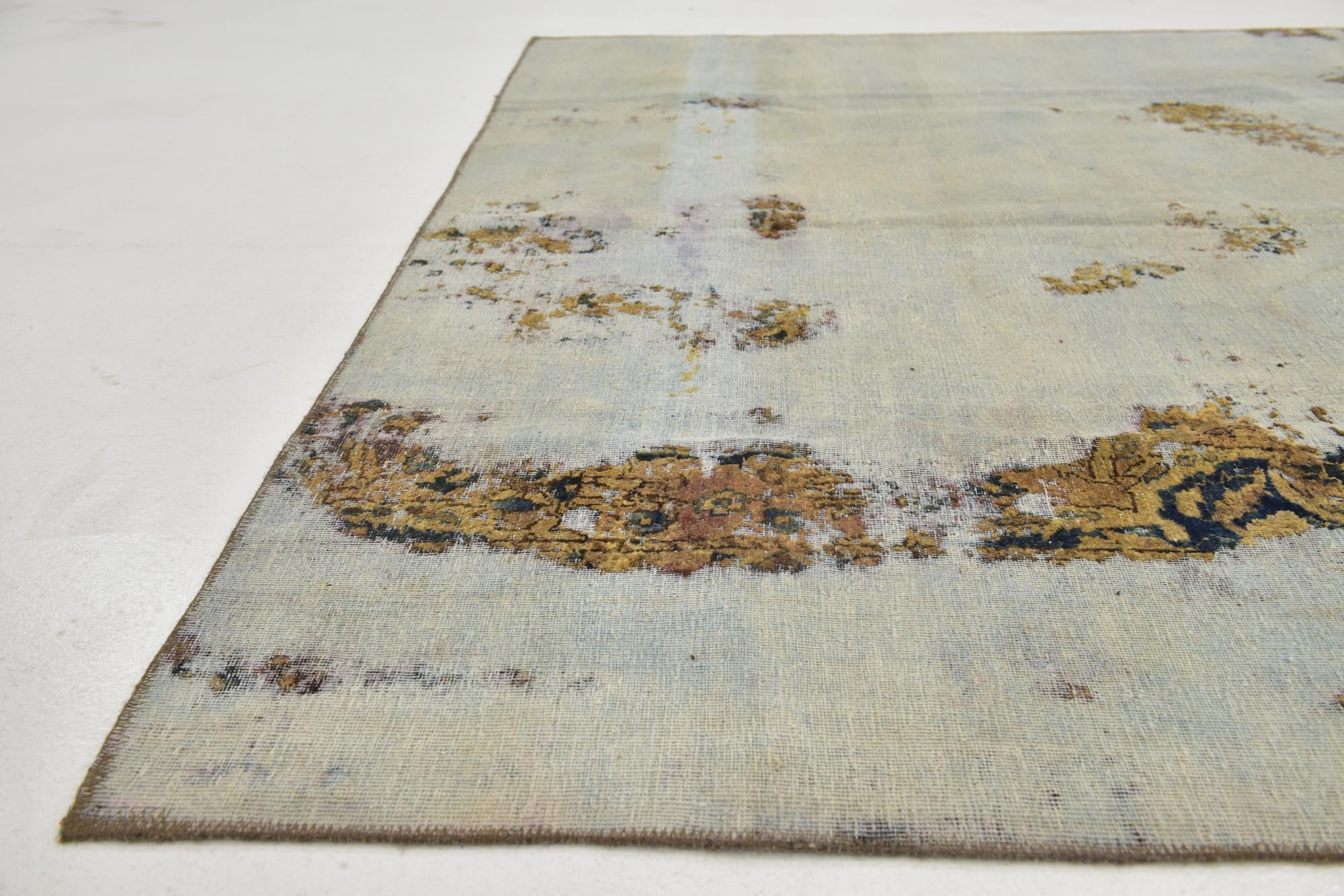 6' x 6' 5 Hand Knotted Ultra Vintage Persian Wool Square Rug