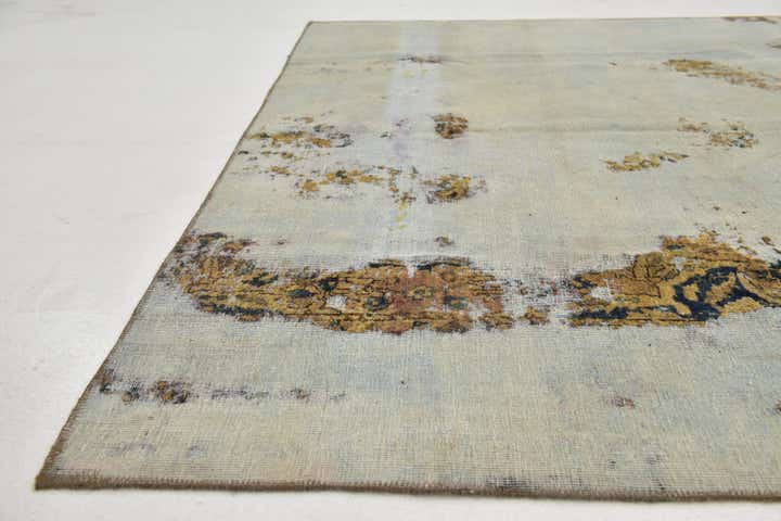 6' x 6' 5 Hand Knotted Ultra Vintage Persian Wool Square Rug