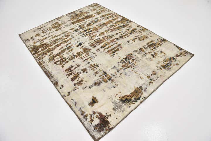 5' x 6' 7 Hand Knotted Ultra Vintage Persian Wool Square Rug