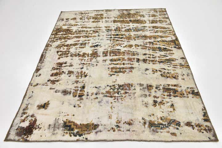 5' x 6' 7 Hand Knotted Ultra Vintage Persian Wool Square Rug