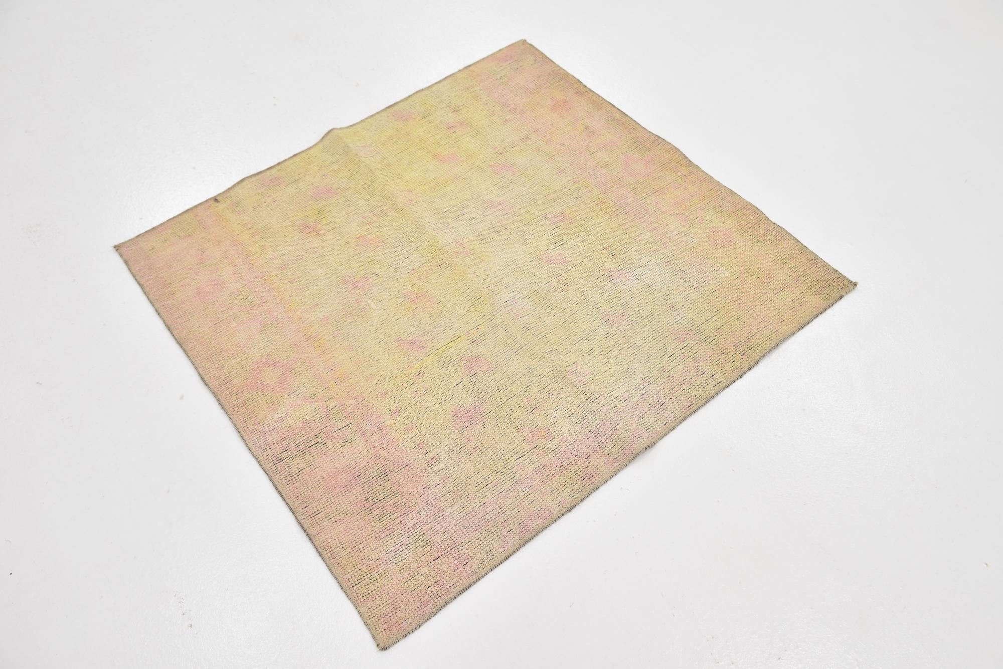 3' 3 x 3' 5 Hand Knotted Ultra Vintage Persian Wool Square Rug